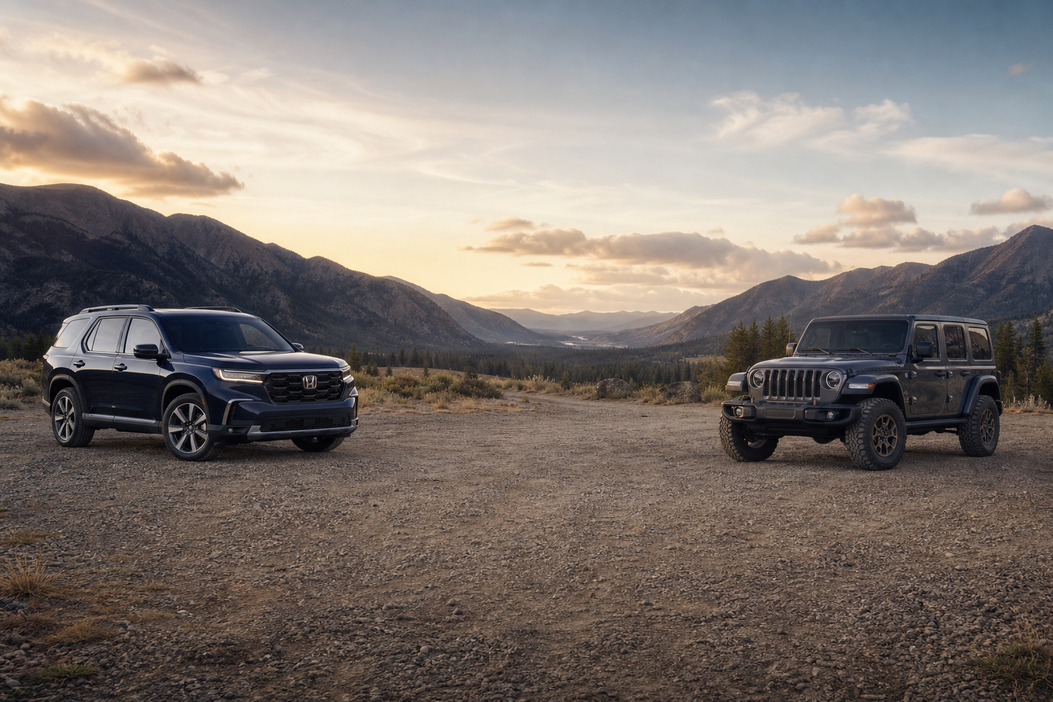 Honda Pilot Touring vs Jeep Wrangler Sahara
